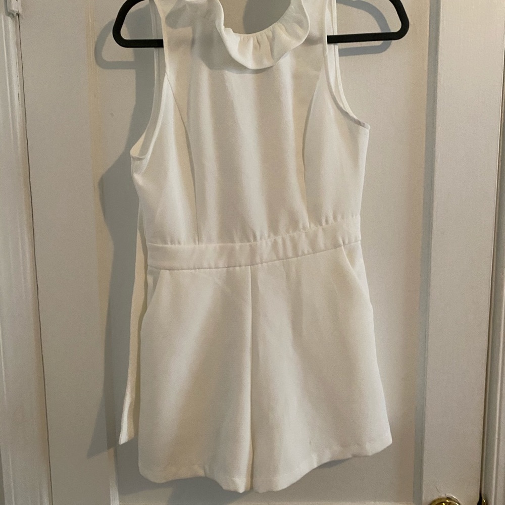 Red Dress Boutique White Ruffled Romper - Picture 2 of 3